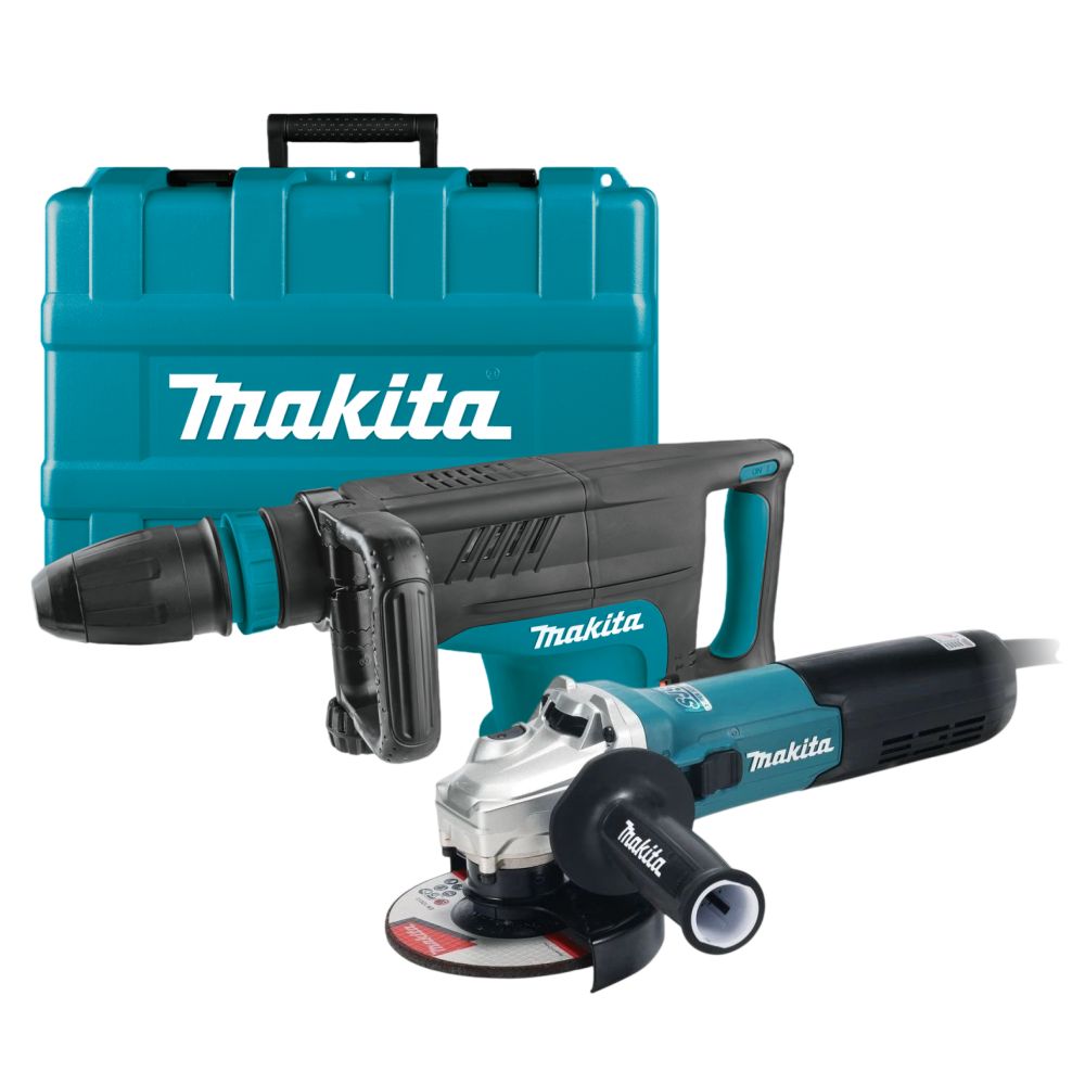 Набор электроинструмента Makita: угловая шлифмашина GA5090X01 + отбойный молоток HM1203C (ACSET-44)