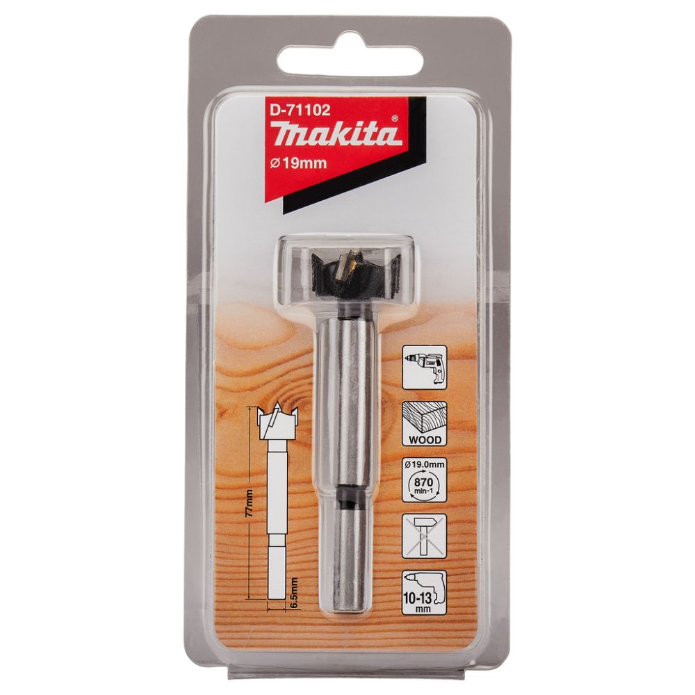 Сверло по дереву Makita Форстнера STANDARD, 19x77 мм (D-71102)