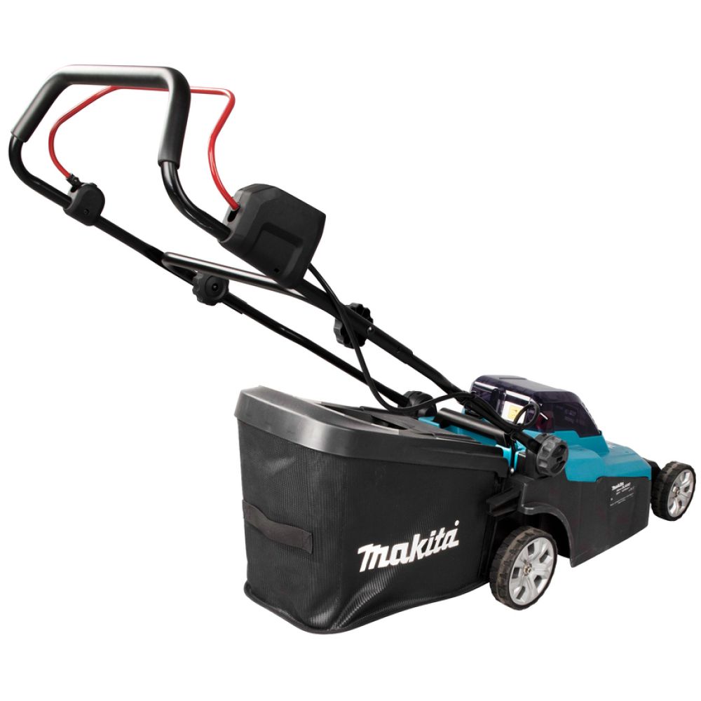 Аккумуляторный набор садовой техники Makita, 18 В: газонокосилка DLM382 + триммер DUR368A, с 2 АКБ 4 Ач и ЗУ