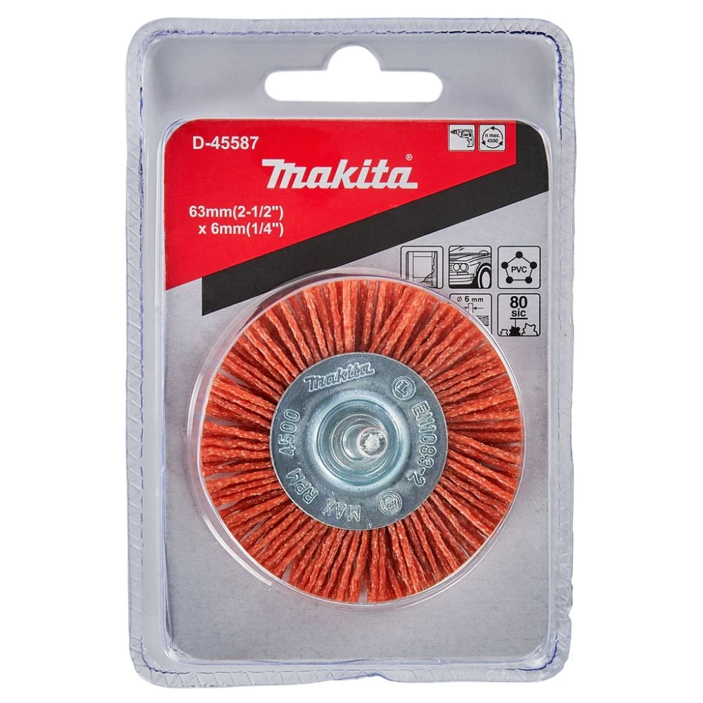 Щетка нейлоновая дисковая Makita 63 мм, (D-45587)