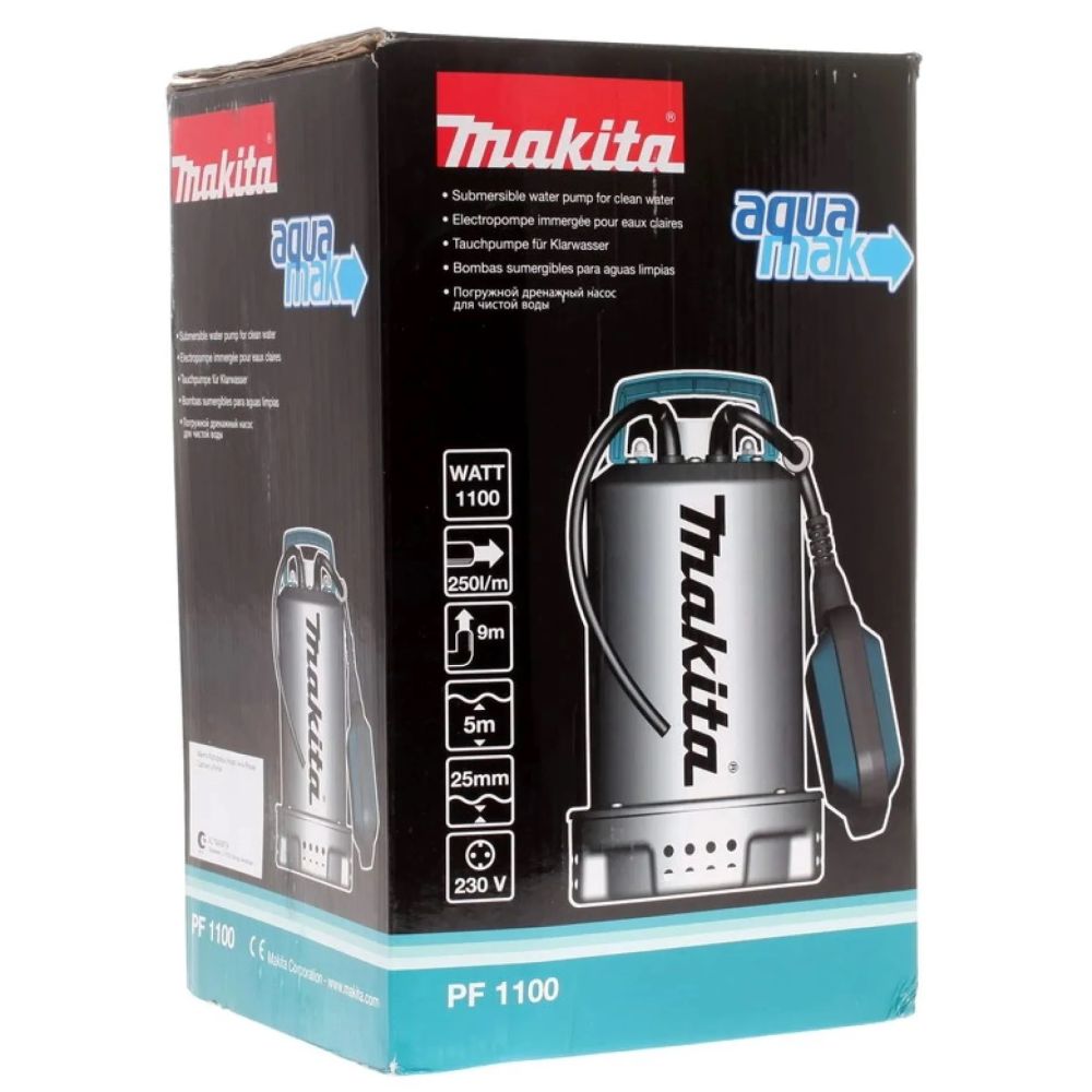 Дренажный насос Makita PF1100, 1100 Вт, 0.9 бар, 250 л/мин