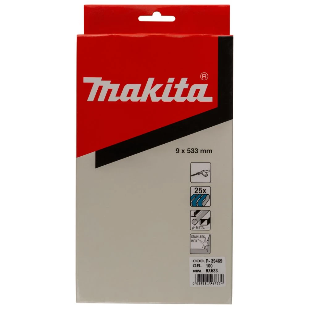 Лента шлифовальная для шлифмашинок Makita 9х533 мм, К100, 1 шт., P-39469