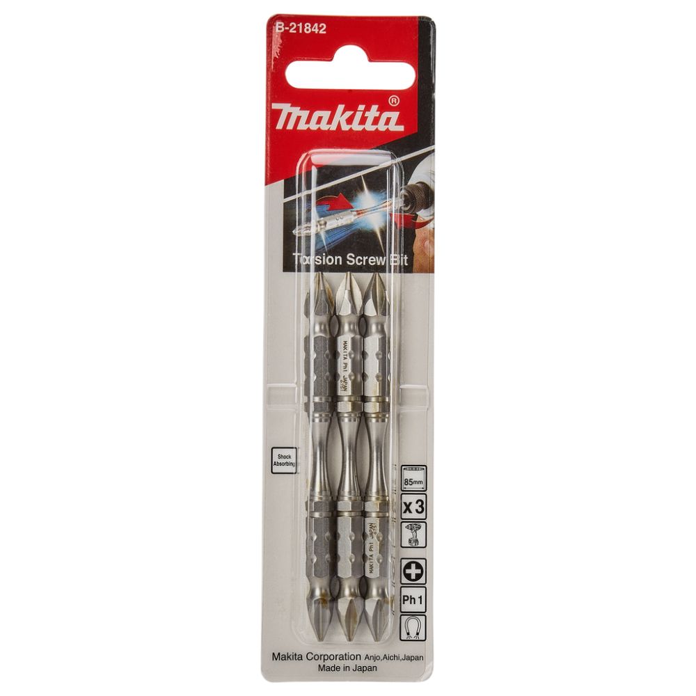 Насадка Makita двусторонняя Silver Torsion PH1, 85 мм, E-form (MZ), 3 шт., B-21842