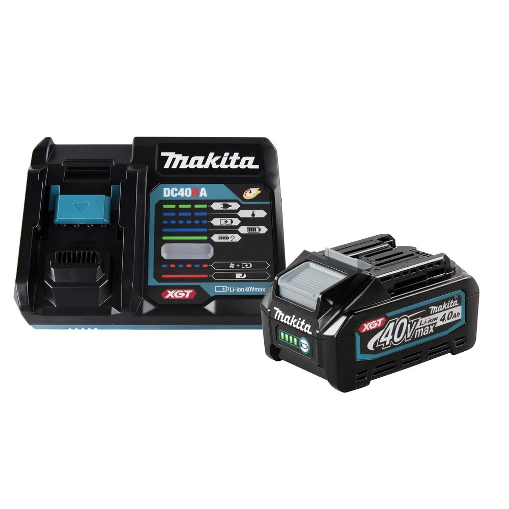 Набор Makita: аккумуляторный кусторез UH006GZ, 40 В, 600 мм, 4000 рез/мин + АКБ BL4040, 40 В, 4 Ач и ЗУ DC40RA, 40 В, 6 А, PT963
