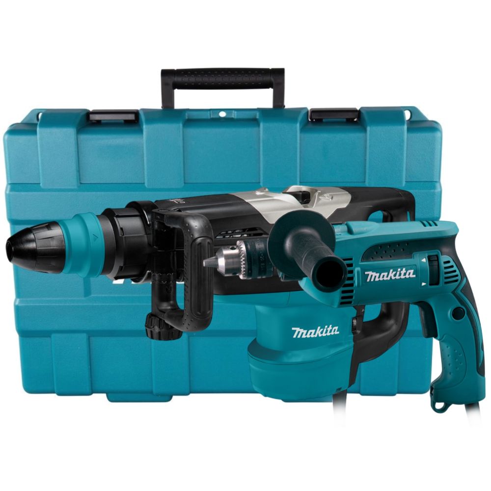 Набор электроинструмента Makita: дрель HP1640 + перфоратор HR5202C, в кейсе (ACSET-22)