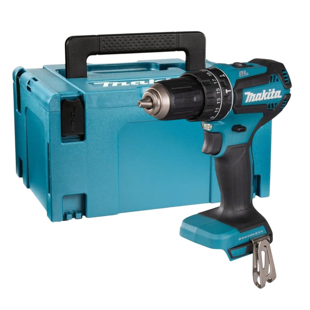 Аккумуляторная ударная дрель-шуруповерт Makita DHP485ZJ, 18 В, 1900 об/мин, 28500 уд/мин, без АКБ и ЗУ, в кейсе MakPac