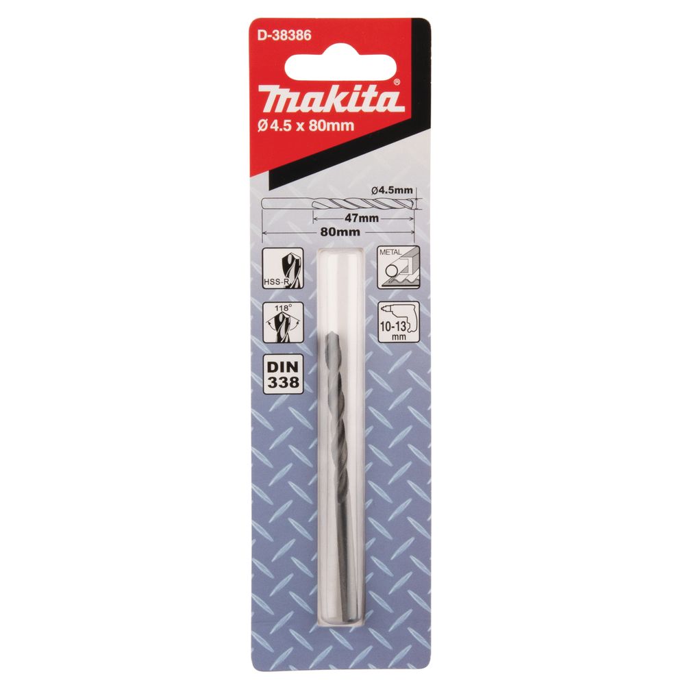 Сверло по металлу Makita HSS-R 4, 5х47x80, D-38386