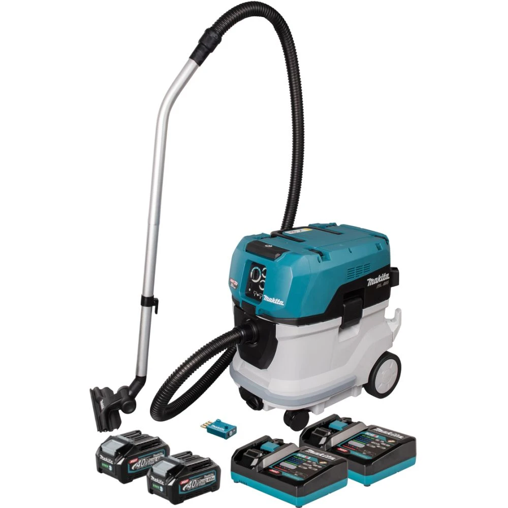 Аккумуляторный строительный пылесос Makita VC006GM, 40 В, 40 л, с 2 АКБ 4 Ач и 2 ЗУ (PT1430)