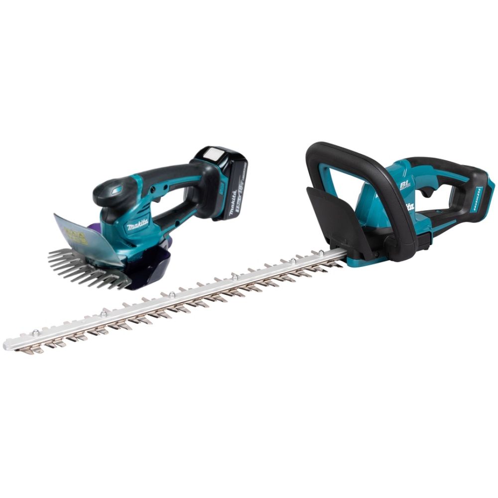 Аккумуляторный набор садовой техники Makita, 18 В: кусторез DUH506 + садовые ножницы DUM604, с АКБ 1.5 Ач и ЗУ