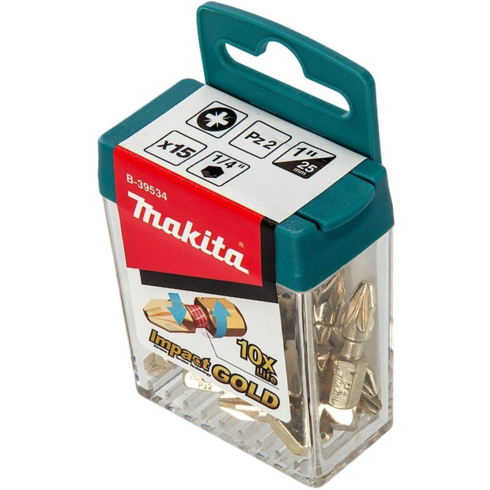 Набор насадок Makita Impact Gold PZ2, 25 мм, C-form (10 шт. в наборе), B-39534