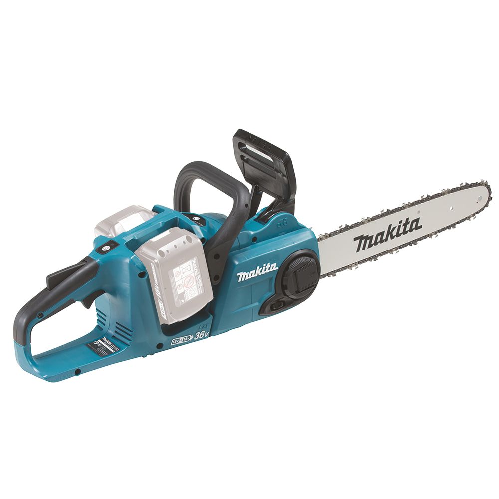 Набор Makita: аккумуляторная цепная пила DUC353Z + 2 аккумулятора 5 Ач BL1850B + зарядное устройство DC18RD, PT966