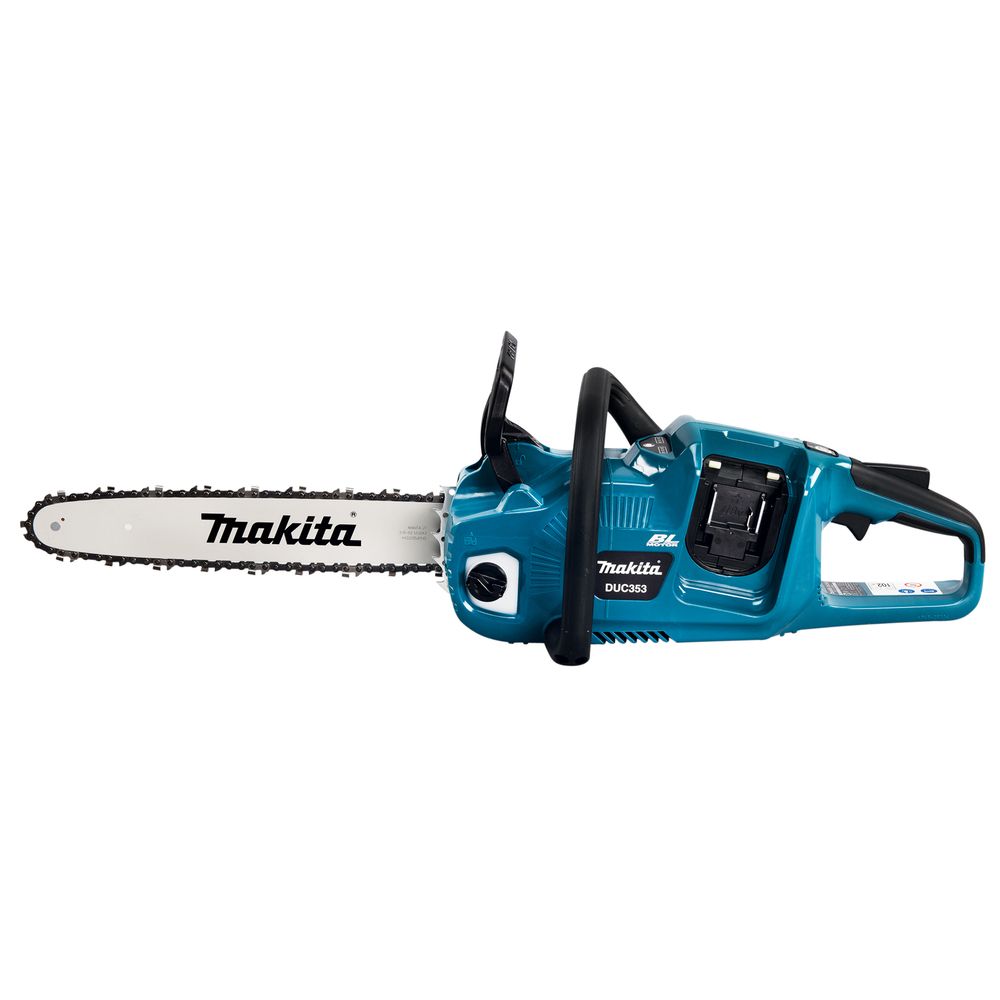 Набор Makita: аккумуляторная цепная пила DUC353Z + 2 аккумулятора 5 Ач BL1850B + зарядное устройство DC18RD, PT966