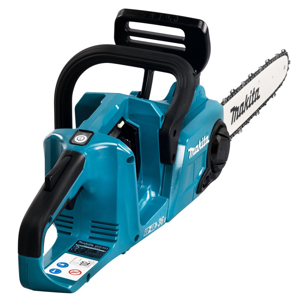 Набор Makita: аккумуляторная цепная пила DUC353Z + 2 аккумулятора 5 Ач BL1850B + зарядное устройство DC18RD, PT966