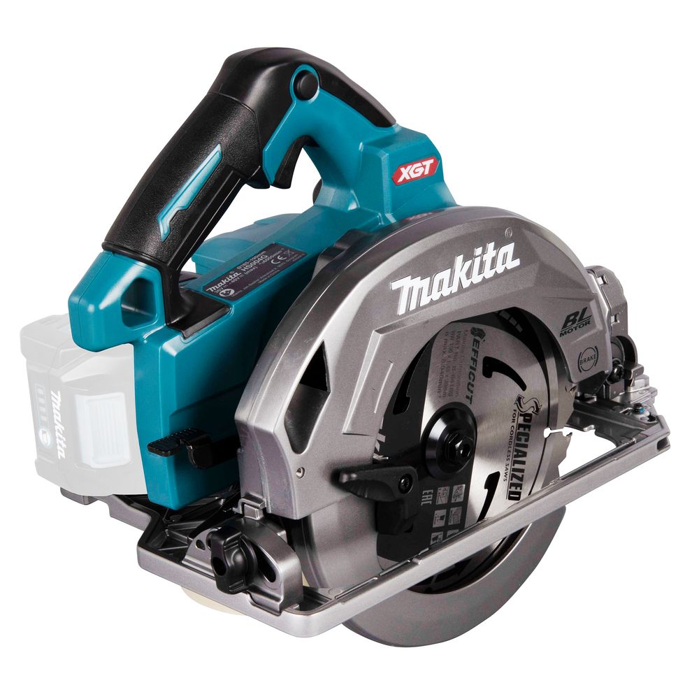 Набор Makita: аккумуляторная дисковая пила HS004GZ01, 40 В, 190 мм, 6000 об/мин + АКБ BL4040, 40 В, 4 Ач + быстрое ЗУ DC40RA, PT1033
