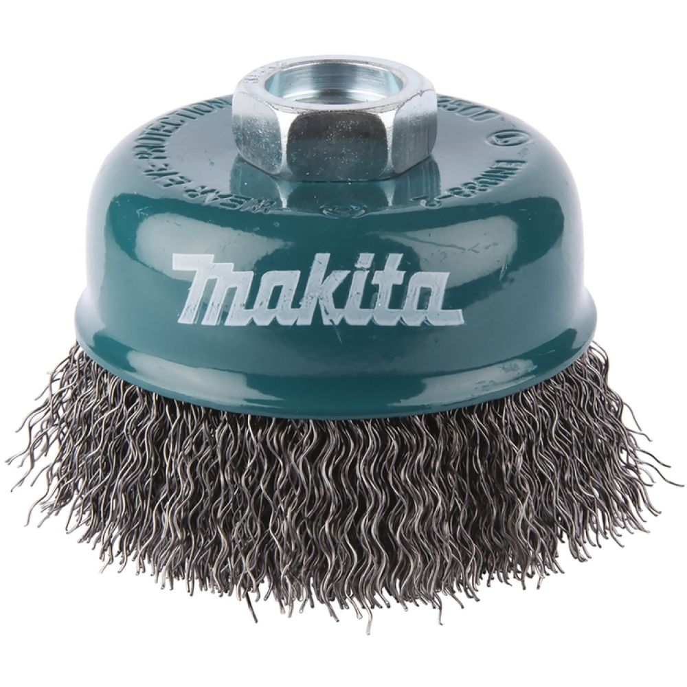 Щетка проволочная чашечная Makita (d75 мм, толщ. проволоки 0.3 мм, гофрированная, металл, M14х2), D-24094