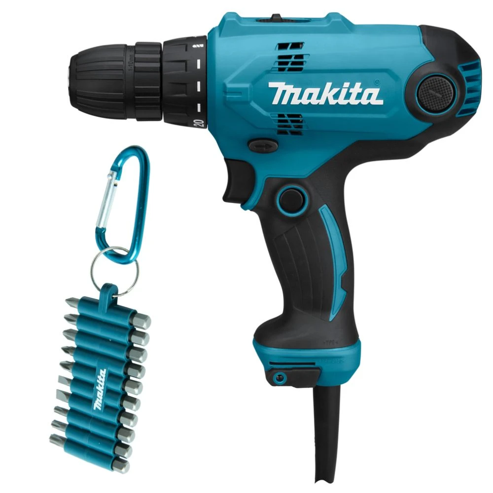Дрель-шуруповерт Makita DF0300X3, 320 Вт, 1500 об/мин