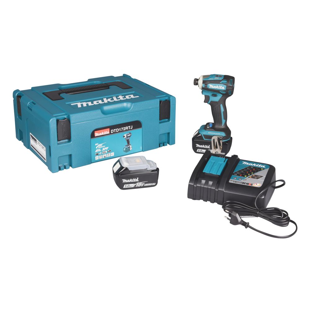 Аккумуляторный ударный шуруповерт Makita LXT, 18 В, 180 Нм, DTD172RTJ