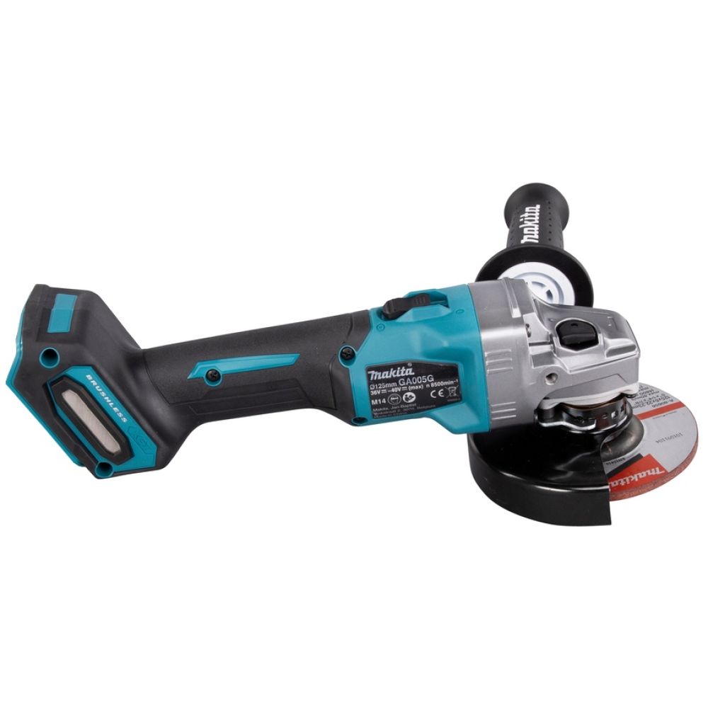 Аккумуляторная угловая шлифмашина Makita GA005GM201, 40 В, 125 мм, 8500 об/мин, с 2 АКБ 4 Ач и ЗУ, в кейсе