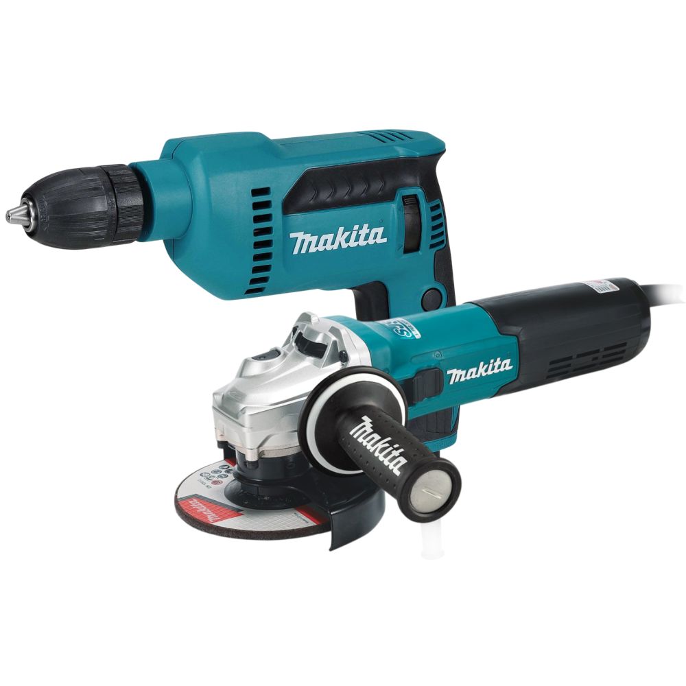 Набор электроинструмента Makita: дрель DP4021 + угловая шлифмашина GA5090X01 (ACSET-6)