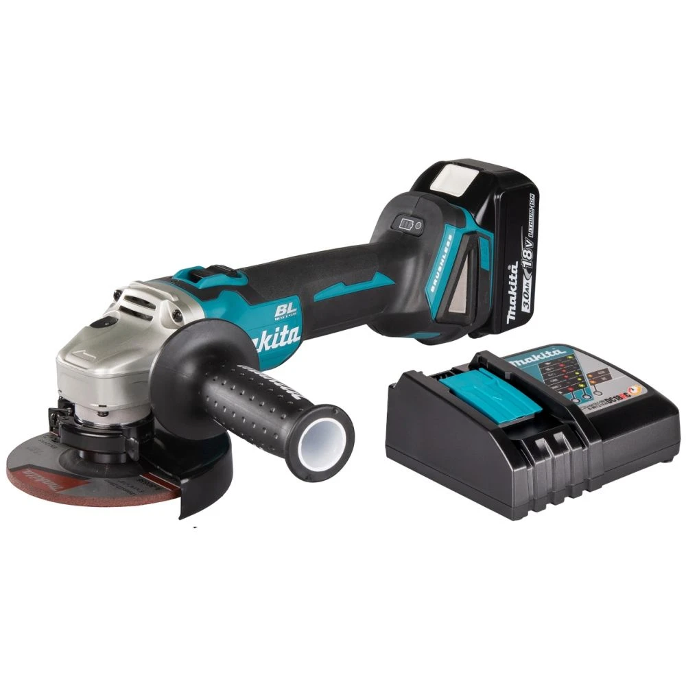 Аккумуляторная угловая шлифмашина Makita DGA506, 18 В, 125 мм, 8500 об/мин, с АКБ 3 Ач и ЗУ (DGA506P1Z)