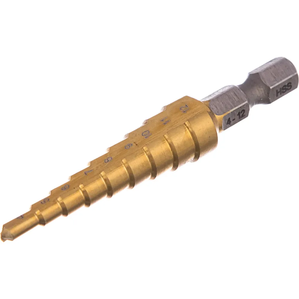 Сверло ступенчатое Makita HSS TiN, 4-12x45x65 мм (D-40113)