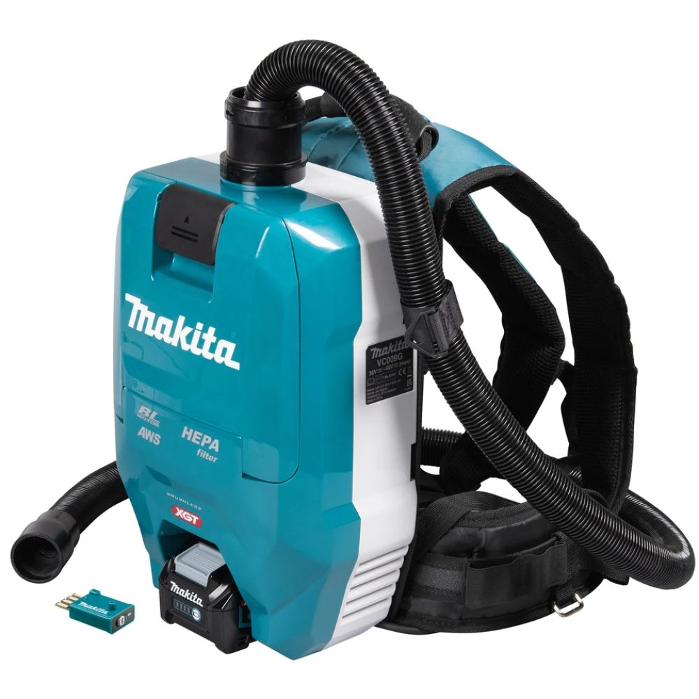 Аккумуляторный ранцевый пылесос Makita VC009G, 40 В, 2 л, с АКБ 5 Ач, без ЗУ (DUST-KITM10)
