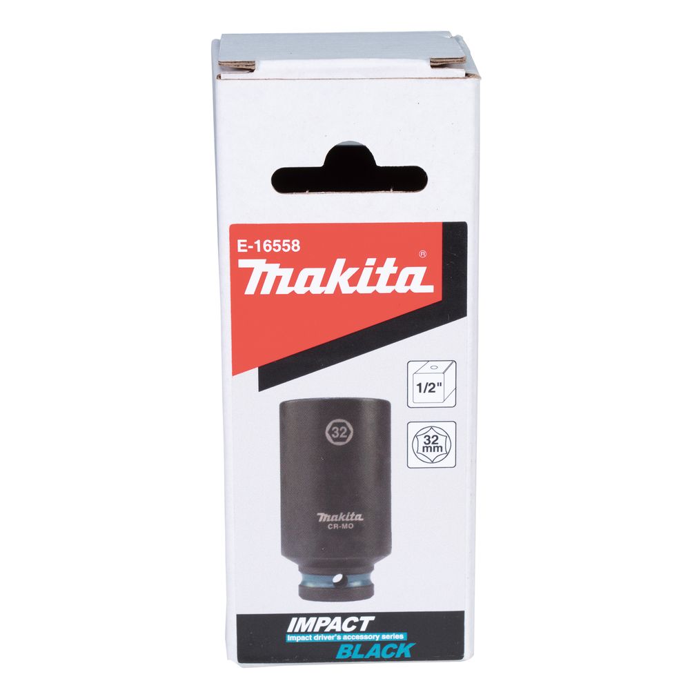 Ударная удлиненная торцовая головка Makita Impact Black 1/2" 32x81, 5 мм, E-16558
