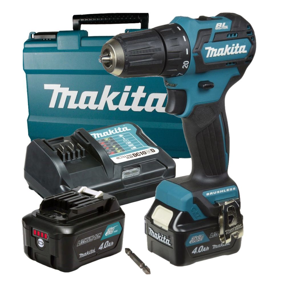Аккумуляторная дрель-шуруповерт Makita DF332DWME, с 2 АКБ 4 Ач и ЗУ, в кейсе