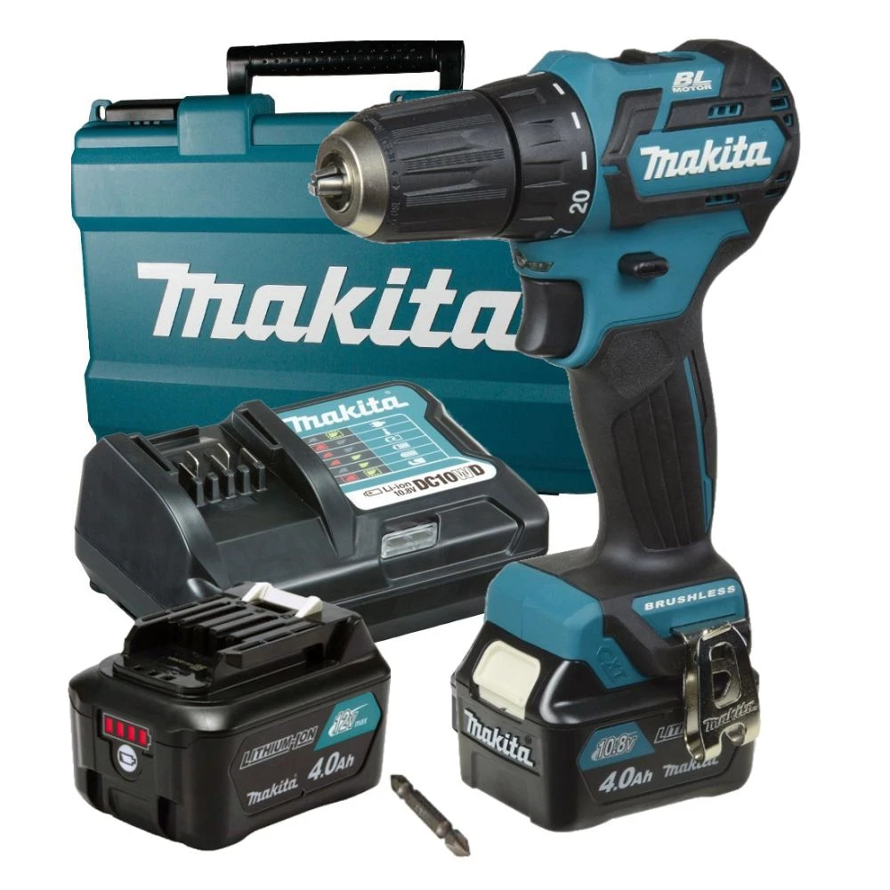Аккумуляторная дрель-шуруповерт Makita DF332DWME, 12 В, 1500 об/мин, с 2 АКБ 4 Ач и ЗУ, в кейсе