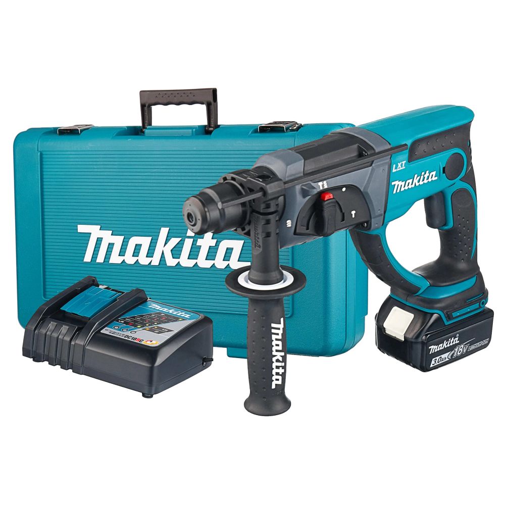 Аккумуляторный перфоратор Makita DHR202RF, 18 В, 1.9 Дж, 4000 уд/мин, с АКБ 3 Ач и ЗУ, в кейсе