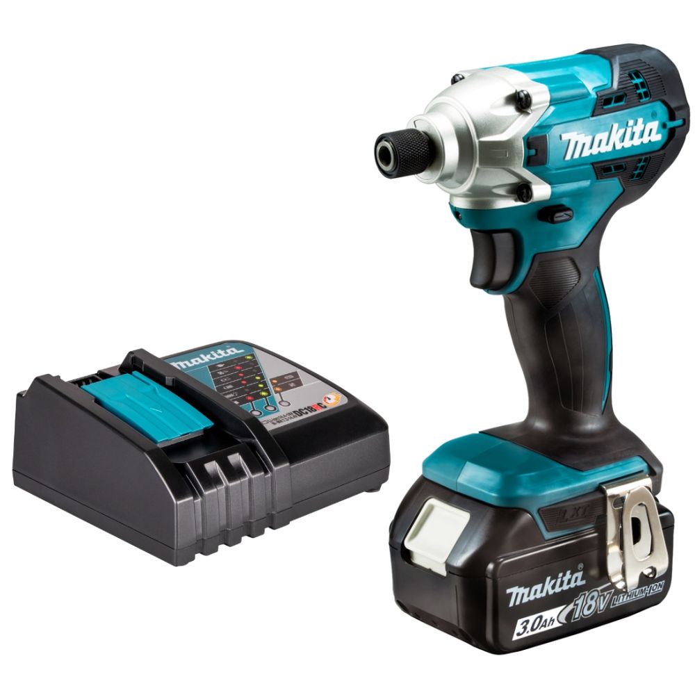 Аккумуляторный ударный шуруповерт Makita DTD156, 18 В, 155 Нм, 3000 уд/мин, с АКБ 3 Ач и ЗУ (DTD156P1Z)