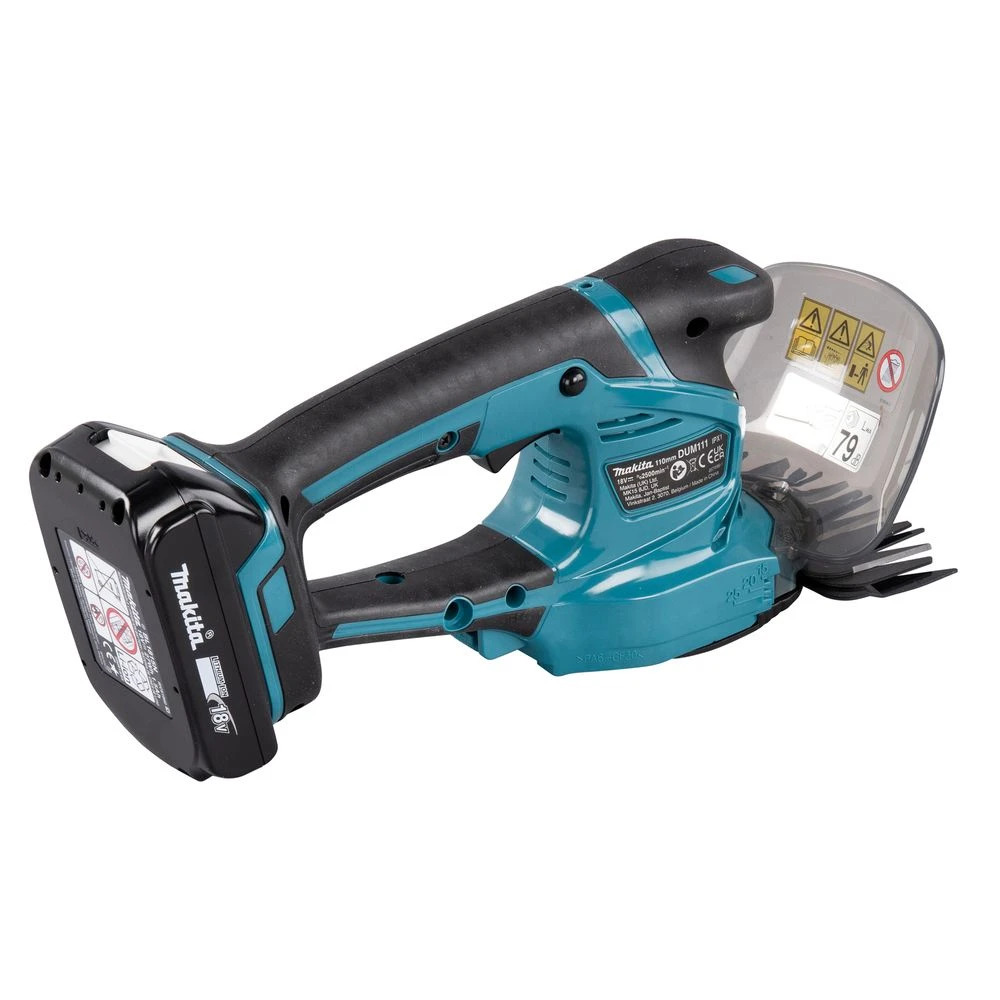 Аккумуляторные садовые ножницы Makita, 18 В, 20 см, с АКБ 1.5 Ач и ЗУ, DUM111SYX