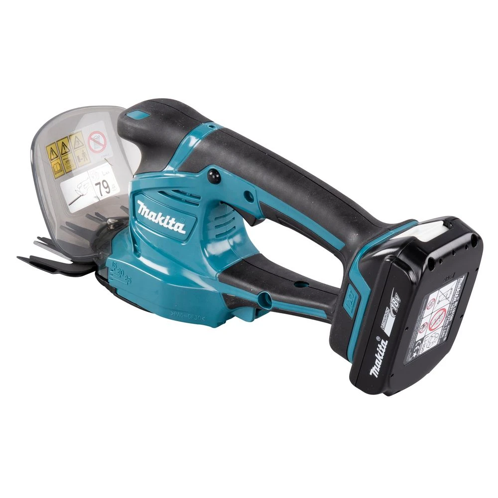 Аккумуляторные садовые ножницы Makita, 18 В, 20 см, с АКБ 1.5 Ач и ЗУ, DUM111SYX