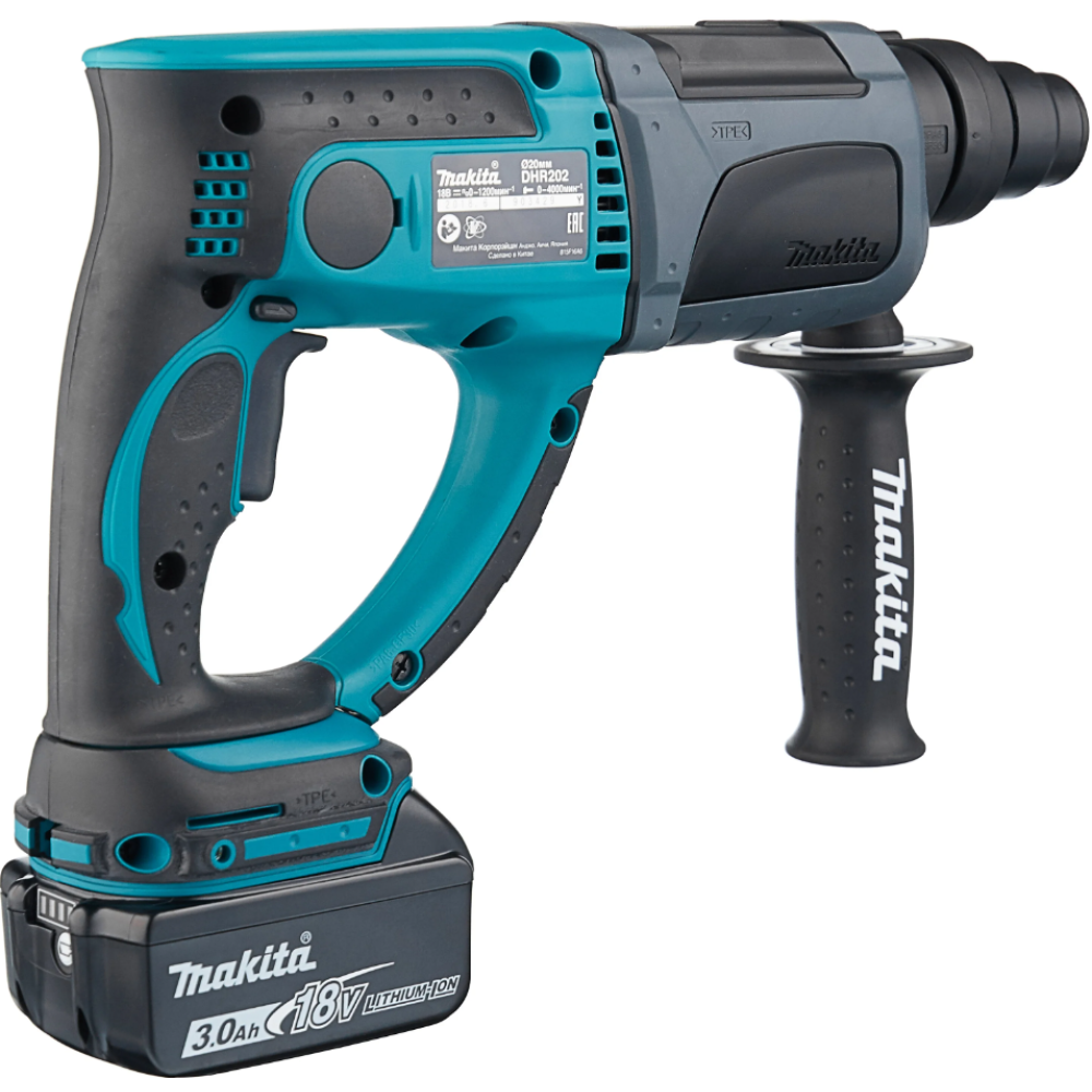 Набор аккумуляторного инструмента Makita, 18 В: перфоратор DHR202 + дрель-шуруповерт DDF485, с АКБ 3 Ач и ЗУ, в кейсе (PT1438)