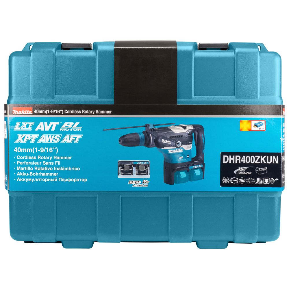 Аккумуляторный перфоратор Makita DHR400ZKUN, 2x18 В, 8 Дж, 2900 уд/мин, без АКБ и ЗУ, в кейсе