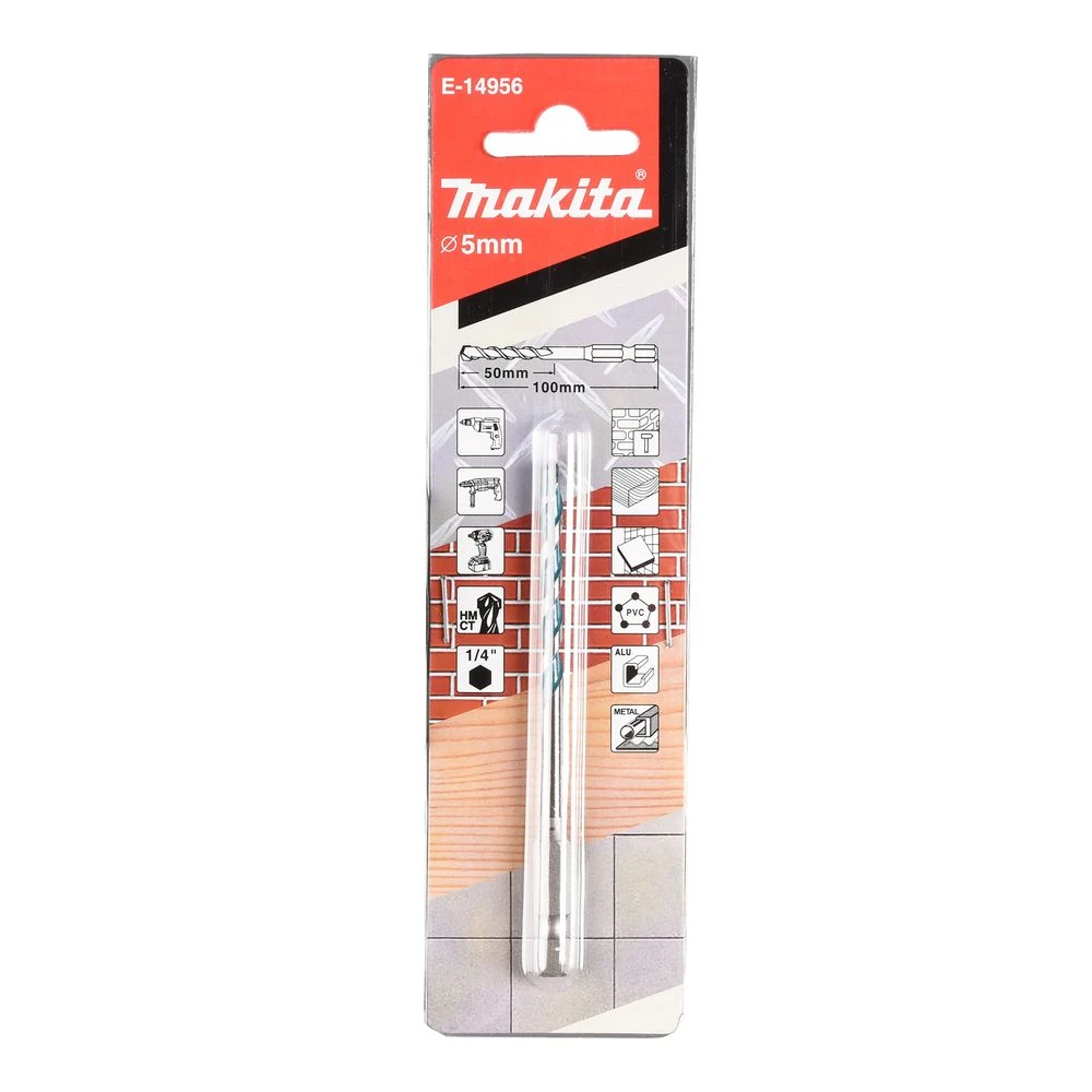 Сверло универсальное Makita 5x50x100, 1/4", E-14956