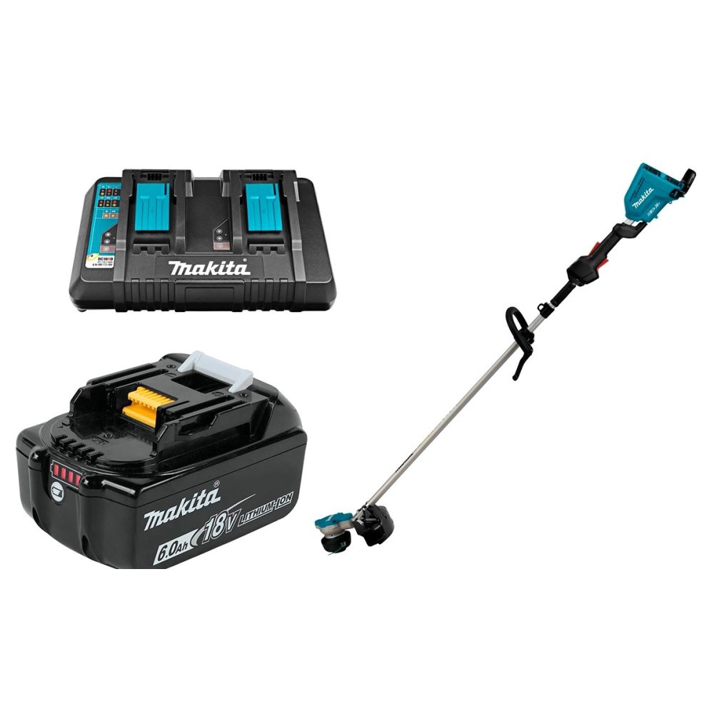 Набор: аккумуляторный триммер Makita DUR368LZ + аккумулятор Makita 632F69-8 + зарядное устройство Makita 630876-7