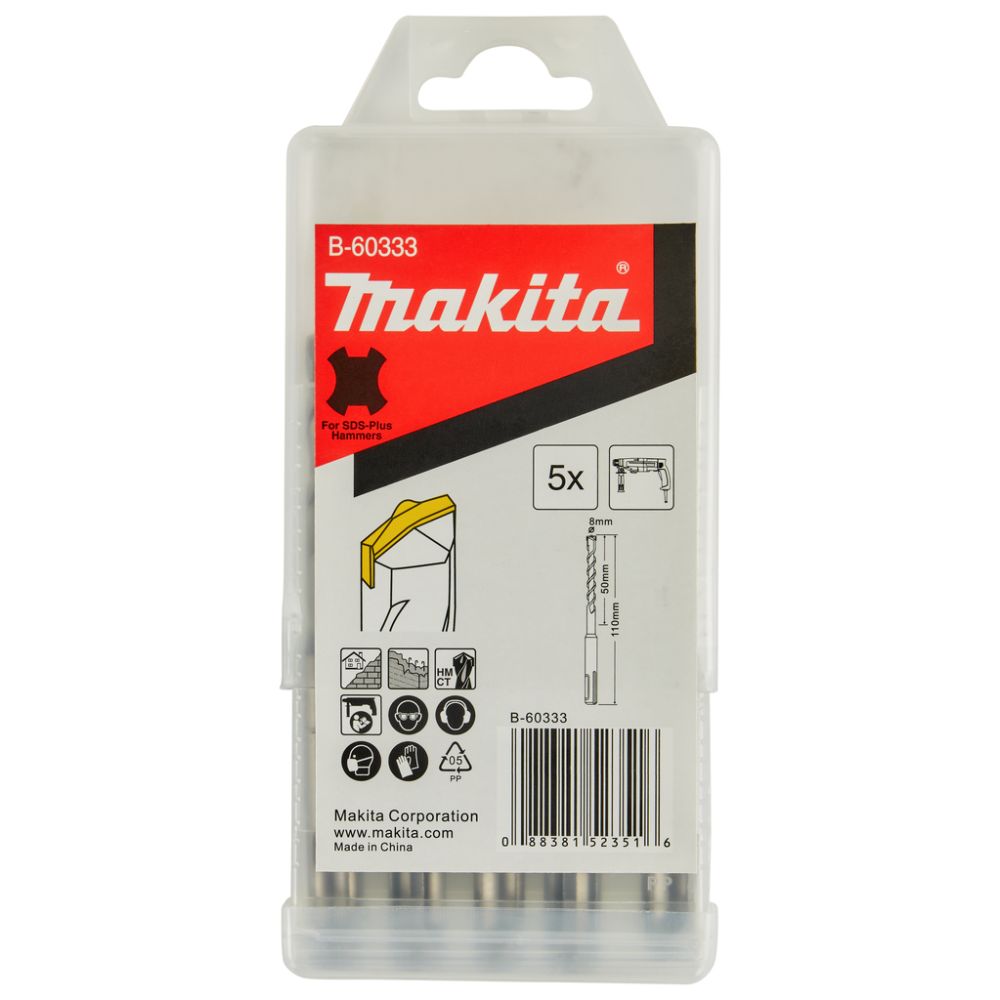 Набор буров Makita SDS-Plus Centering Tip 8х50x110, 5 шт., B-60333