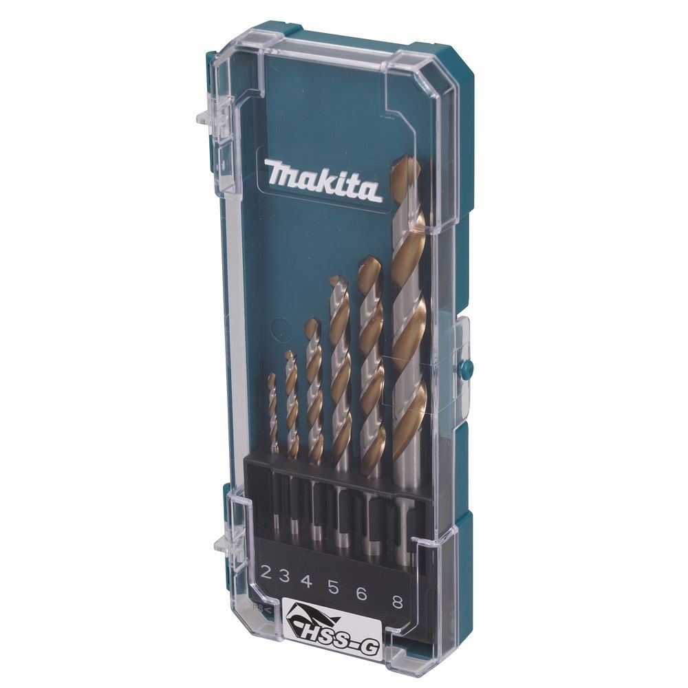 Набор сверл Makita по металлу HSS-TiN, 6 шт. (2,3,4,5,6,8 мм), D-77241