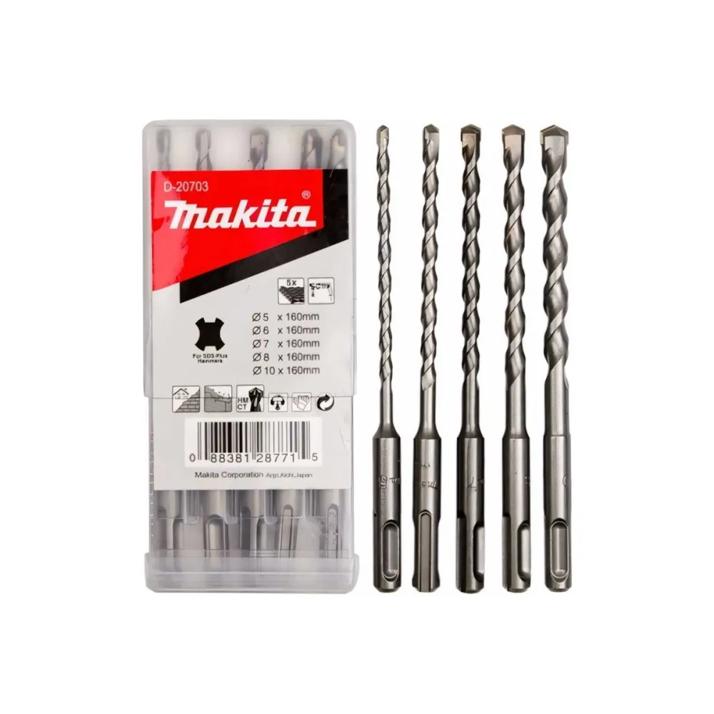 Набор буров Makita 5 шт., SDS-Plus, 5,6,7,8,10x160 мм (D-20703)