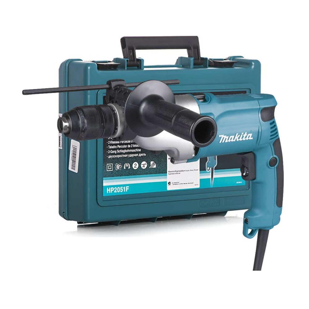 Ударная дрель Makita HP2051F, 720 Вт, 2900 об/мин, 58000 уд/мин, в кейсе