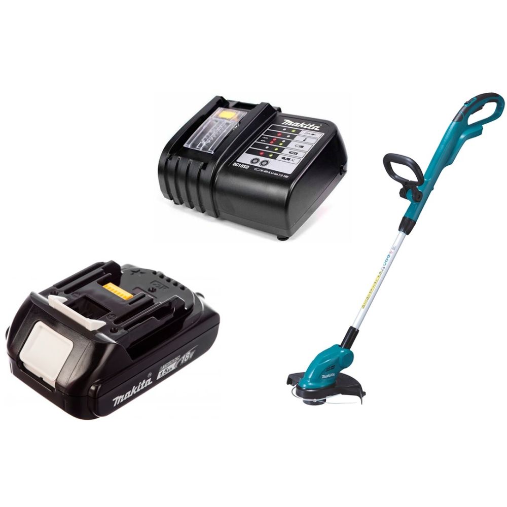 Набор: аккумуляторный триммер Makita DUR181Z + аккумулятор Makita 632A54-1 + зарядное устройство Makita 630570-1