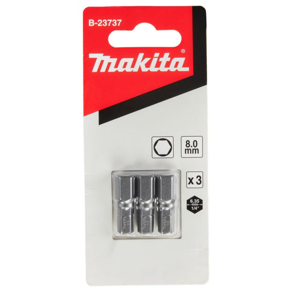 Бита Makita HEX8.0, 25 мм, HEX, 3 шт. (B-23737)