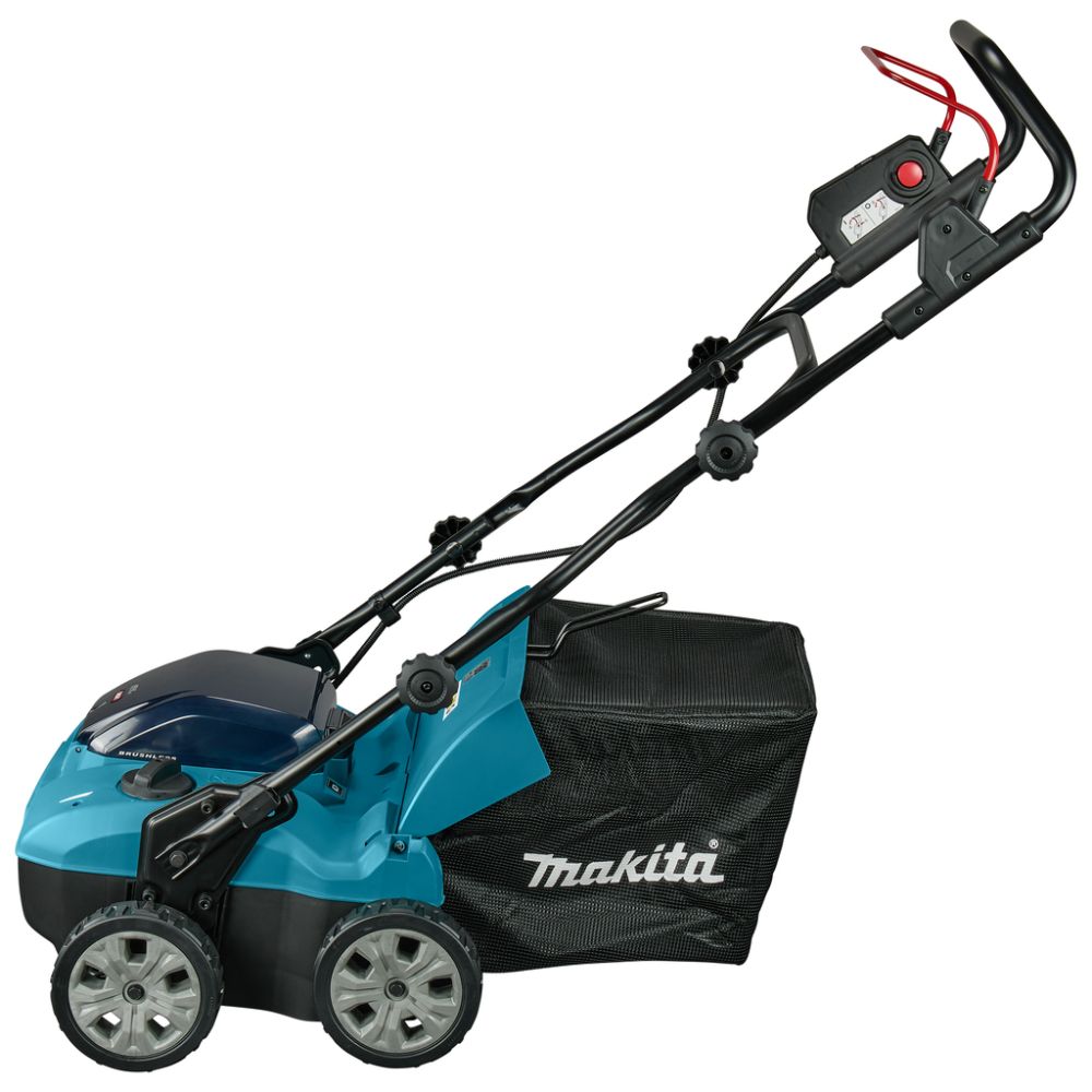 Аккумуляторный скарификатор-аэратор Makita, 40 В, 38 см, 50 л, 3200 об/мин, c 2 АКБ 4 Ач и ЗУ, UV001GM201