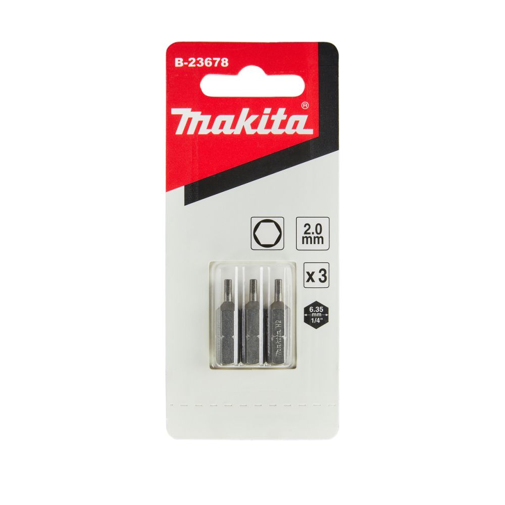 Бита Makita HEX2.0, 25 мм, HEX, 3 шт. (B-23678)