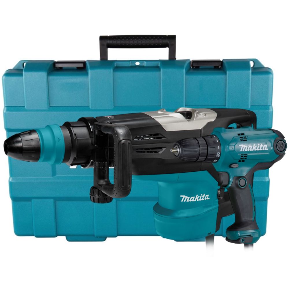 Набор электроинструмента Makita: дрель-шуруповерт DF0300 + перфоратор HR5202C, в кейсе (ACSET-25)