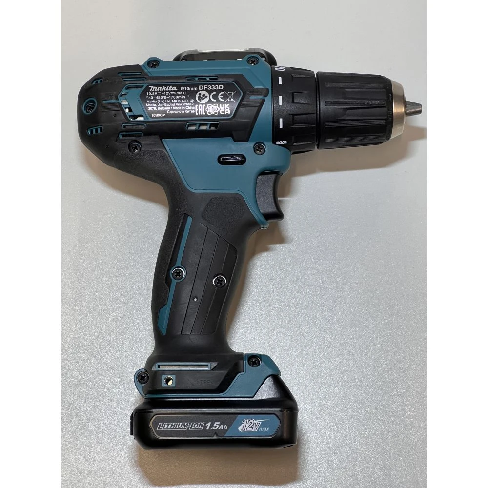 Аккумуляторная дрель-шуруповерт Makita DF333DWYE, 12 В, 1700 об/мин, с 2 АКБ 1.5 Ач и ЗУ, в кейсе (УЦЕНЕННЫЙ ТОВАР) (DF333DWYE/U)