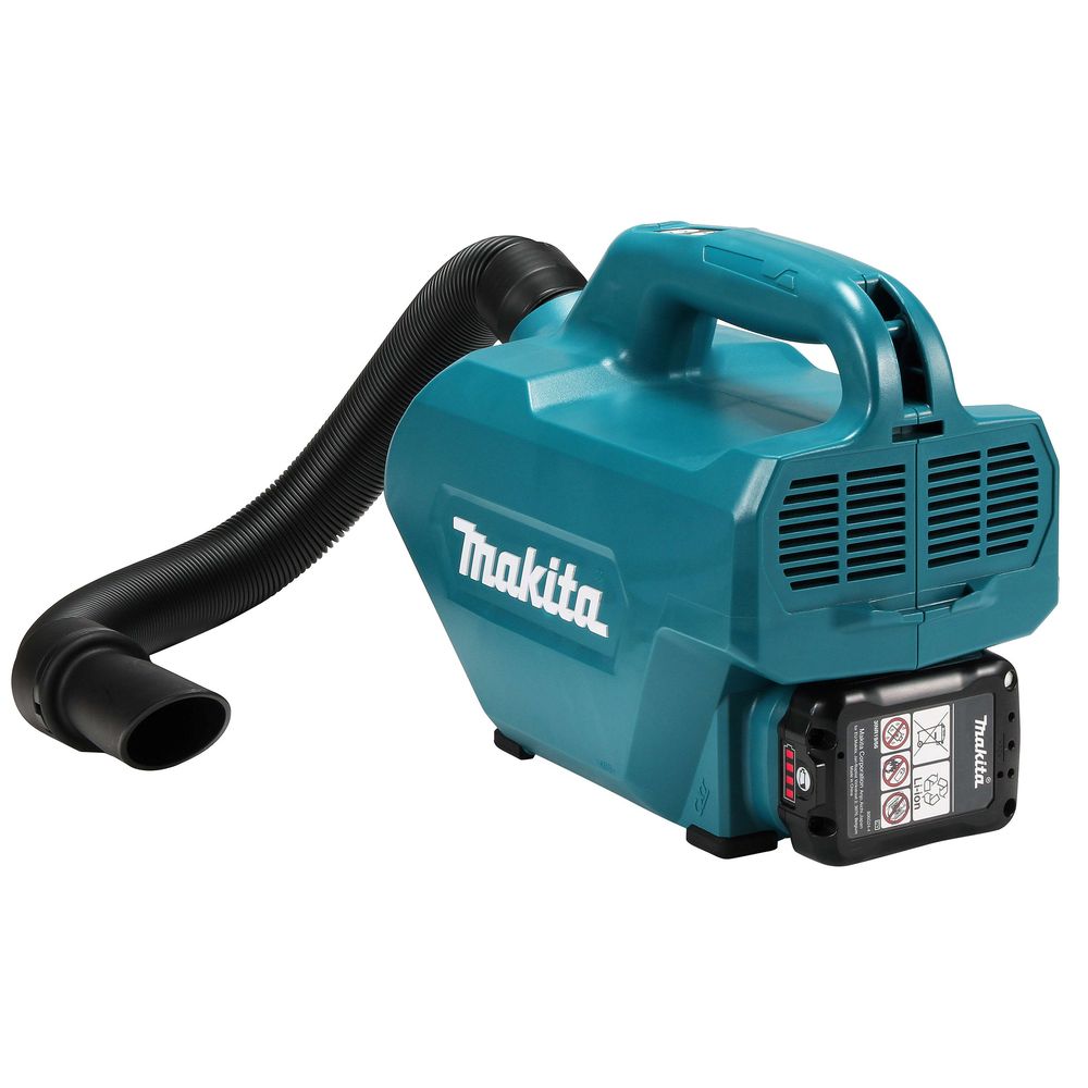 Набор: аккумуляторный пылесос Makita CL121DZ + аккумулятор Makita BL1021B (CXT 12В, 2 Ач) + зарядное устройство  Makita DC10WD (Li-Ion CXT, 10,8-12В)