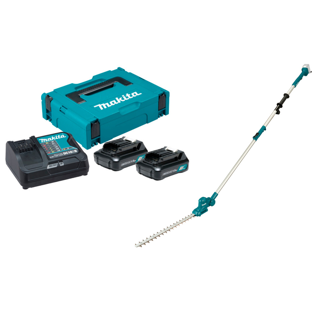 Набор Makita: аккумуляторный штанговый кусторез UN460WDZ, 12 В, 46 см, 3600 ход/мин, с 2 АКБ 1.5 Ач и ЗУ, PT879
