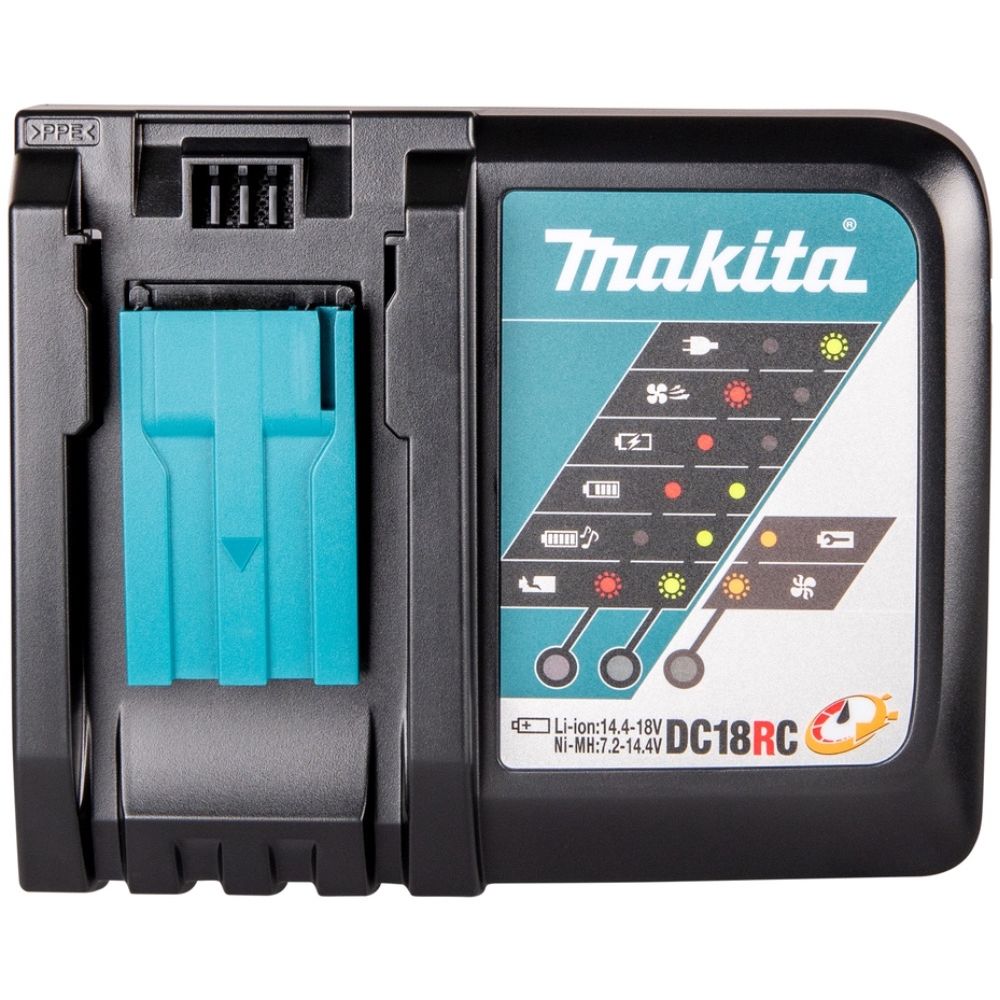 Набор Makita 198311-6: 2 АКБ BL1850B, Li-Ion, 18 В, 5 Ач и быстрое зарядное устройство DC18RC, 7.2-18 В, 9 A, в кейсе Makpac